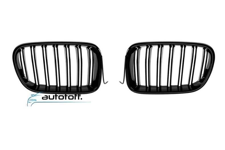 Grile duble iluminate compatibile cu BMW X3 F25 (10-13) Negru lucios cu LED