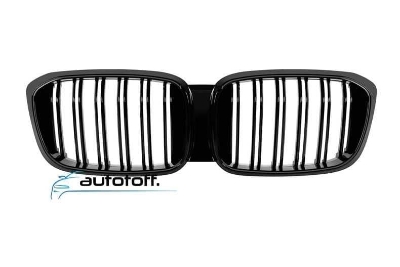 Grila dubla iluminata compatibila cu BMW X3 G01 (18-22) LCI Black Design cu LED